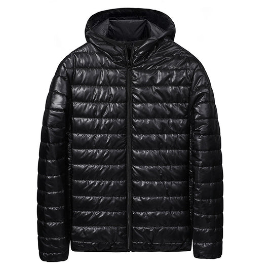 Chaqueta Acolchada Ligera con Capucha para Hombre - Abrigo Casual Cálido