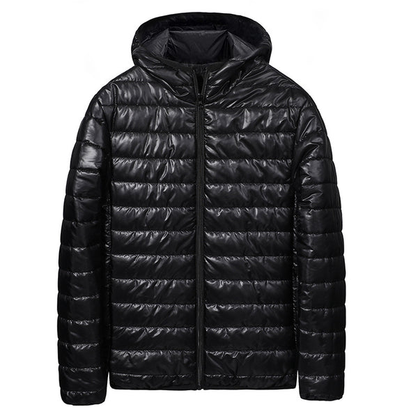 Chaqueta Acolchada Ligera con Capucha para Hombre - Abrigo Casual Cálido