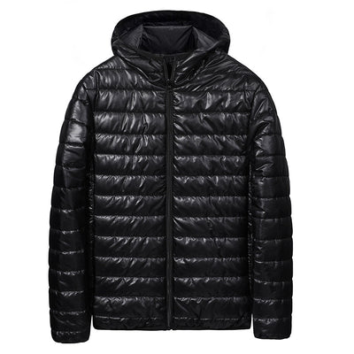 Chaqueta Acolchada Ligera con Capucha para Hombre - Abrigo Casual Cálido