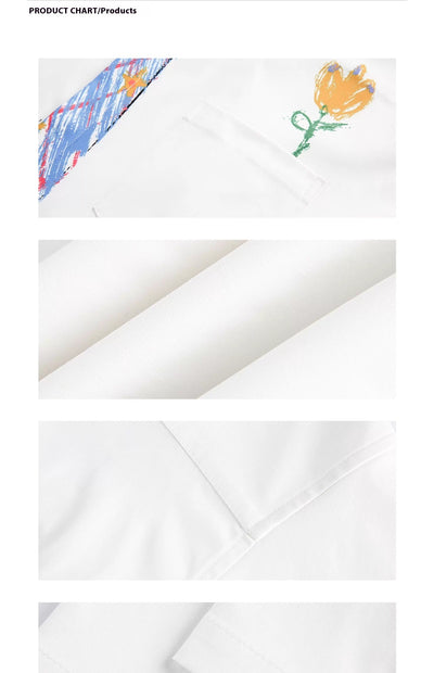 Camisa Suelta Unisex con Diseño de Corbata Pintada a Mano - Marca de Moda Japonesa - Image 15