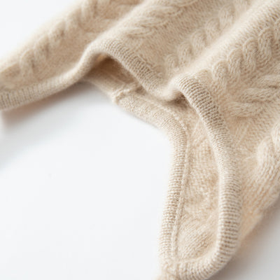 Gorro de Lana Cashmere con Protección de Orejas - Diseño Trenzado Grueso - Image 5