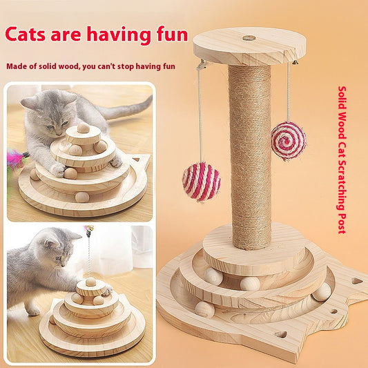 Juguete Interactivo de Madera para Gatos con Plataforma Giratoria - Image 2