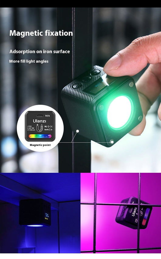Luz de Relleno Magnética Mini LED Full Color con Batería de Litio - Image 16