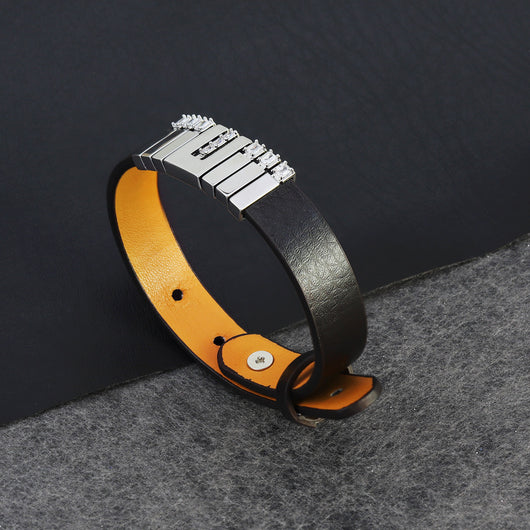 Pulsera de Cuero Vintage para Hombre con Lettering Punk - Image 12