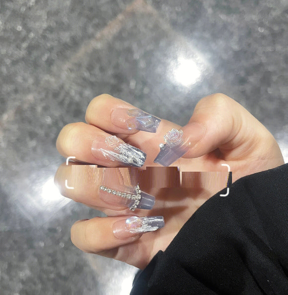 Uñas Postizas Personalizadas de Novia - Diseño Artesanal Premium