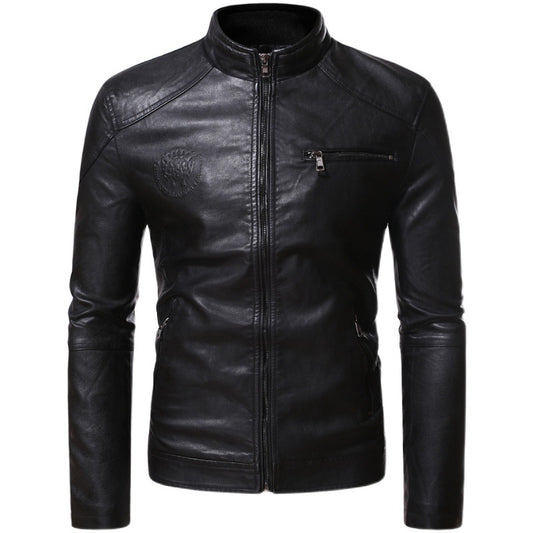 Chaqueta de Cuero PU Motociclista para Hombre - Estilo Punk Europeo con Diseño 3D Grabado - Image 2