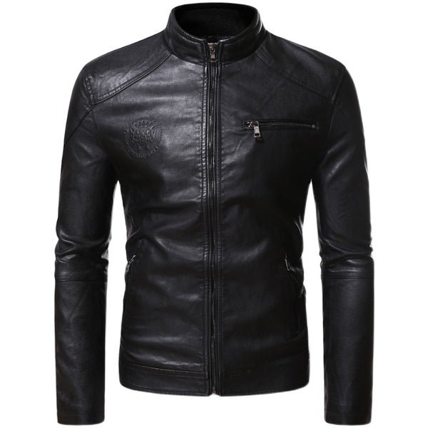 Chaqueta de Cuero PU Motociclista para Hombre - Estilo Punk Europeo con Diseño 3D Grabado - Image 2