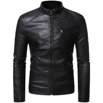 Chaqueta de Cuero PU Motociclista para Hombre - Estilo Punk Europeo con Diseño 3D Grabado - Image 2