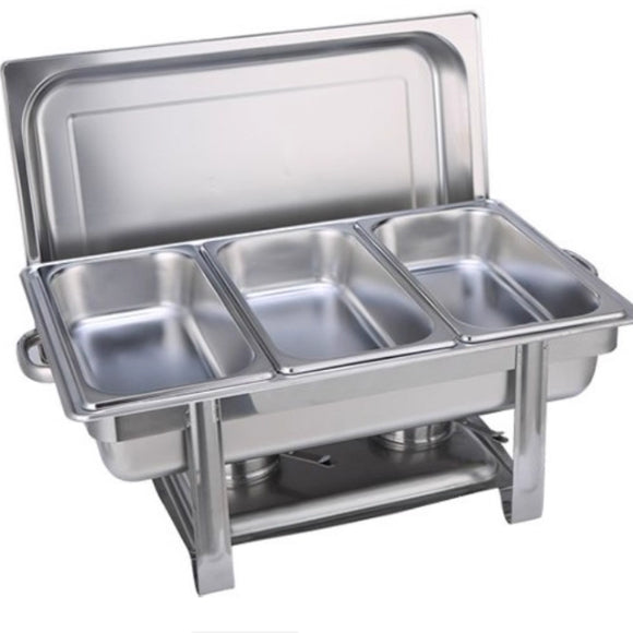 Calentador de Buffet Cuadrado en Acero Inoxidable con Tapa