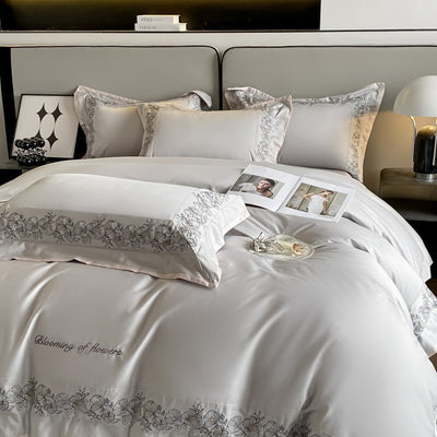 Juego de Cama 4 Piezas Algodón Pima 120 Hilos con Bordado Elegante - Image 8