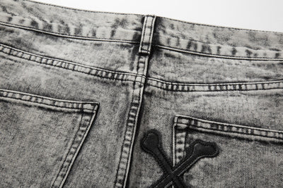 Jeans Slim Fit Gris Lavado con Parche de Calavera - Estilo Urban - Image 13