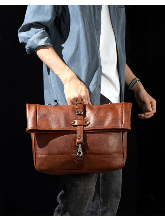 Bolso de Hombro Vintage en Cuero Curtido Vegetal Pulido - Image 2