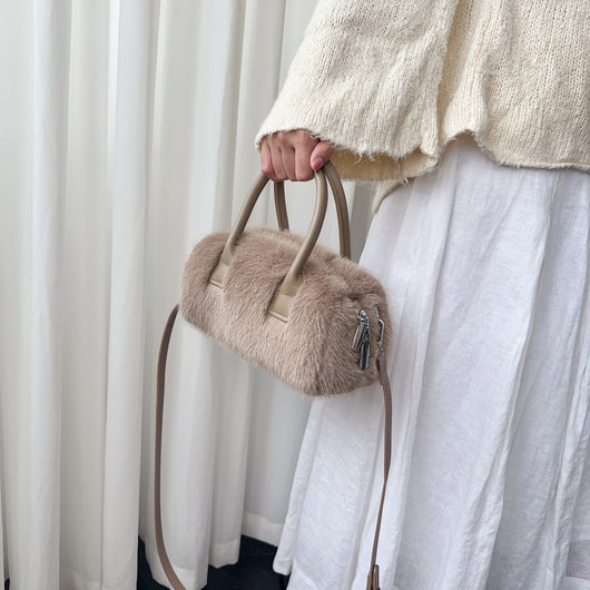 Bolsa Tote Vintage con Detalles de Peluche Ecológico - Image 9