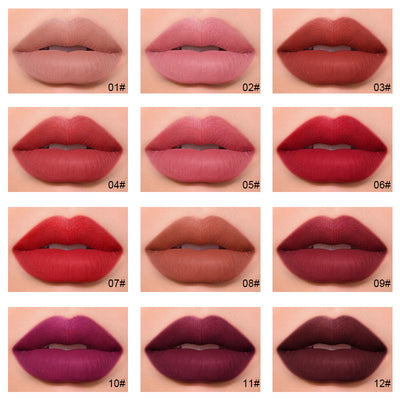 Set de 12 Labiales Mate Lazy Lip - Colores Versátiles con Presentación en Caja - Image 5