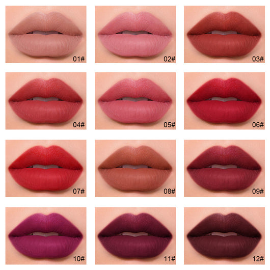 Set de 12 Labiales Mate Lazy Lip - Colores Versátiles con Presentación en Caja - Image 5