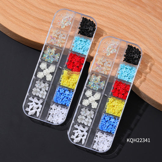 Decoraciones de Manicura con Flores de Resina y Diamantes de Cristal - Image 22