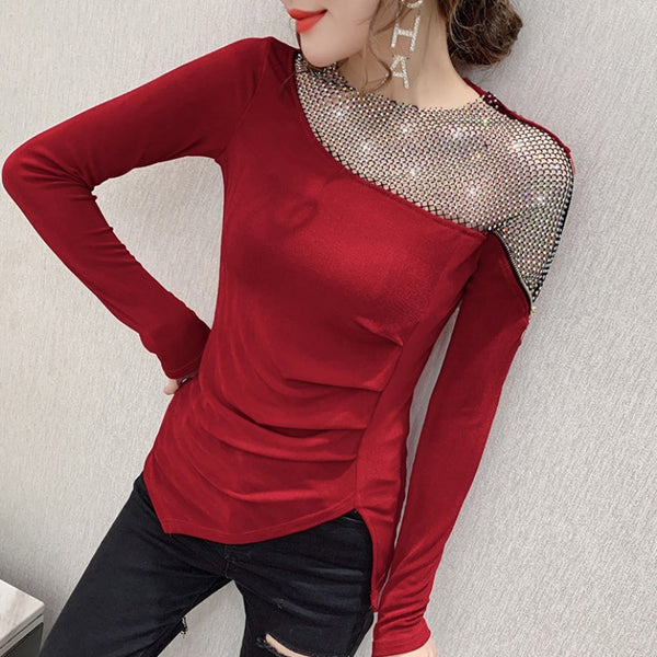 Blusa Manga Larga Hombros Descubiertos - Estilo Industrial Moderno