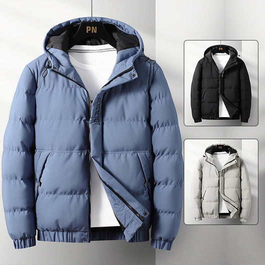 Abrigo Acolchado de Algodón para Hombre Talla Grande con Cuello Tipo Tigre