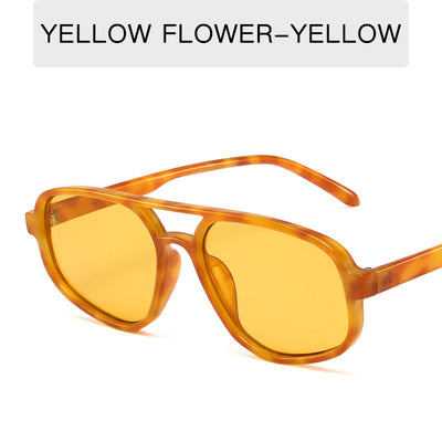 Men's fashion tortoise shell double beam sunglasses with brown oval lenses on a white background. - Image 6