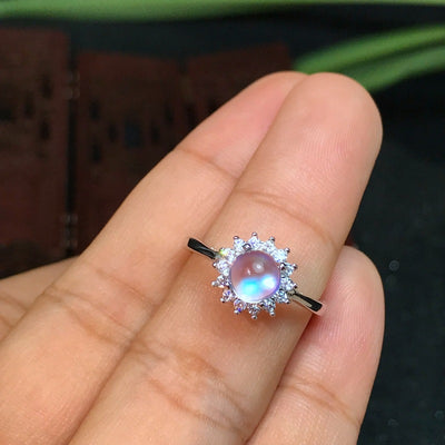 Anillo de Hada de Plata 925 con Piedra de Luna Azul Natural - Image 10