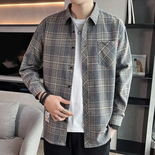 Camisa Casual Cuadros Estilo Hong Kong para Jóvenes - Image 7