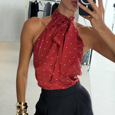 Camiseta Halter Encaje Americana con Cordones - Estilo Hot Girl - Image 2