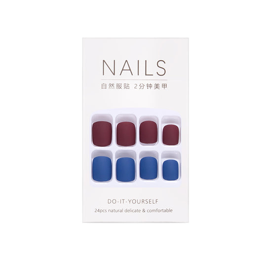 Uñas Decoradas Azul y Rojo con Piezas Removibles - Image 2