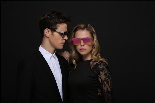 Silver-framed square polarized sunglasses with dark gray lenses and textured temples on a white background. - Image 33