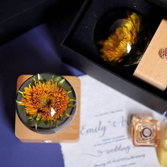 Luz Nocturna Girasol Flores Eternas - Regalo Navideño Decorativo