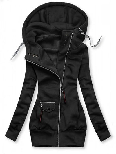 Abrigo Slim Ajustable con Capucha y Costuras Decorativas para Otoño e Invierno - Image 12