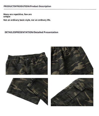 Pantalones Cargo Camuflaje Hombre Pierna Recta Corte Amplio - Image 10