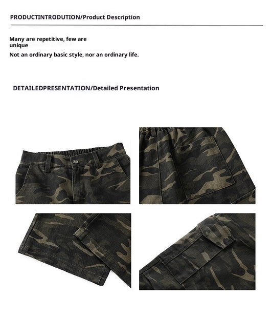 Pantalones Cargo Camuflaje Hombre Pierna Recta Corte Amplio - Image 10