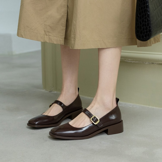 Zapatos Planos de Punta Cuadrada con Botones para Mujer - Image 12