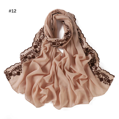 Pañuelo de Gasa Ligero en Colores Sólidos para Mujer - Image 46