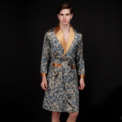 Pijama Largo de Seda Helada para Hombre - Comodidad Fresca para el Verano - Image 9