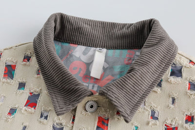 Chaqueta Camisa Vaquera Estilo Retro Americano con Costuras Desgastadas - Image 13