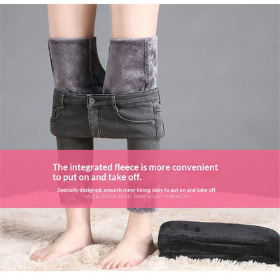 Jeans Talle Alto Forrados en Polar Extra Gruesos para Mujer - Image 3