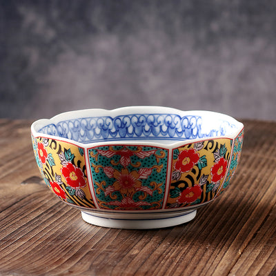 Plato Hondo de Cerámica Japonesa con Pintura Tradicional Retro - Image 25