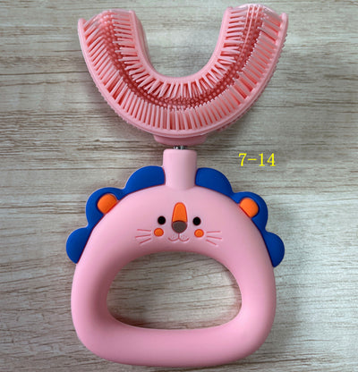 Cepillo de Dientes Infantil en Forma de U con Silicona Suave - Leoncito Manual - Image 2