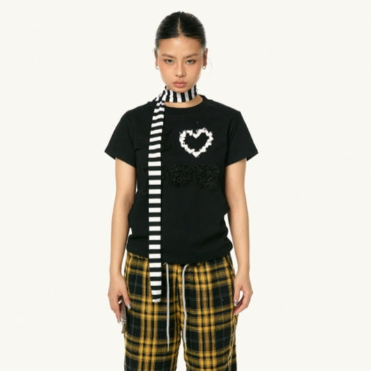 Blusa Casual de Algodón con Bordado de Amor - Image 2