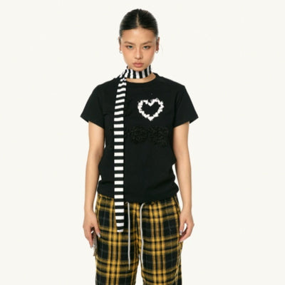 Blusa Casual de Algodón con Bordado de Amor - Image 2