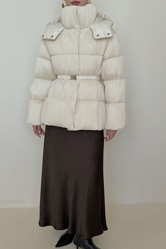 Chaqueta Acolchada con Cinturón Ajustable para Mujer - Efecto Adelgazante - Image 7