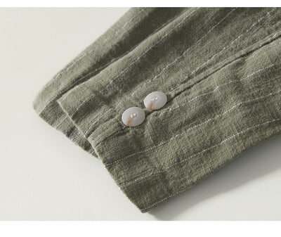 Traje Suelto de Ramio a Rayas Vintage para Primavera y Otoño - Image 16