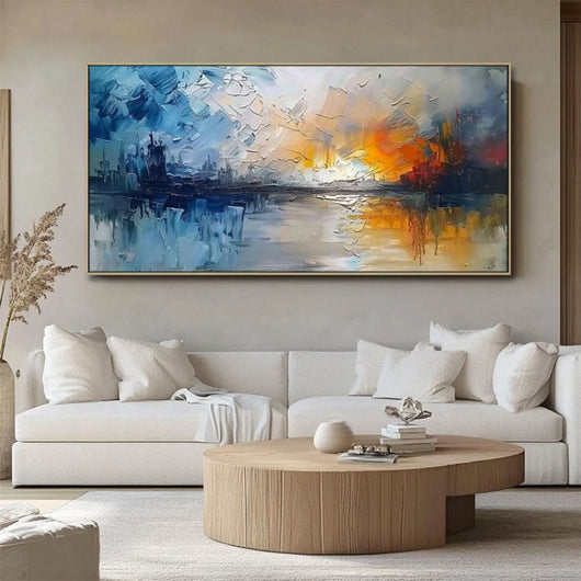 Cuadro Abstracto Moderno Óleo Pintado a Mano para Sala y Hogar - Image 4