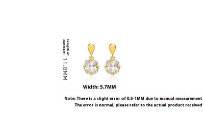 Aretes de Plata 925 Elegantes con Diamante Cuadrado en Forma de Gota - Image 11