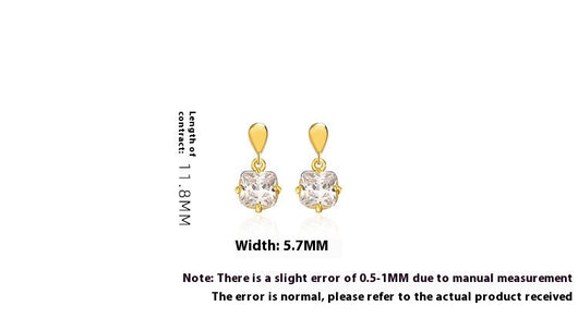 Aretes de Plata 925 Elegantes con Diamante Cuadrado en Forma de Gota - Image 11
