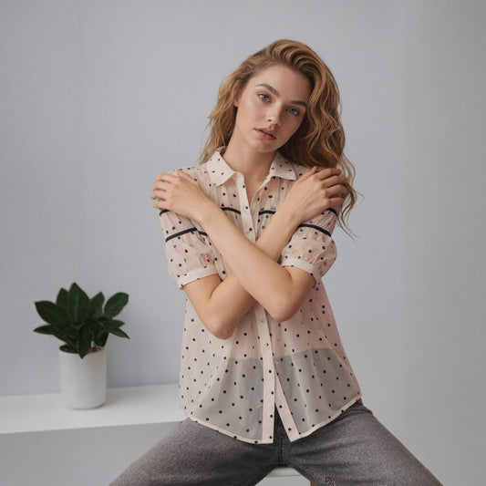 Blusa Sleeveless con Lunares y Detalle Lateral Envolvente - Image 2