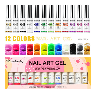Pegamento de Tracción 3D para Uñas - 12 Colores Pintura Artística - Image 4