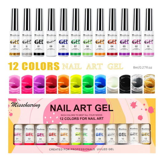 Pegamento de Tracción 3D para Uñas - 12 Colores Pintura Artística - Image 4