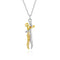 S925 Sterling Plateado Villain Hug Necklace Dorado S